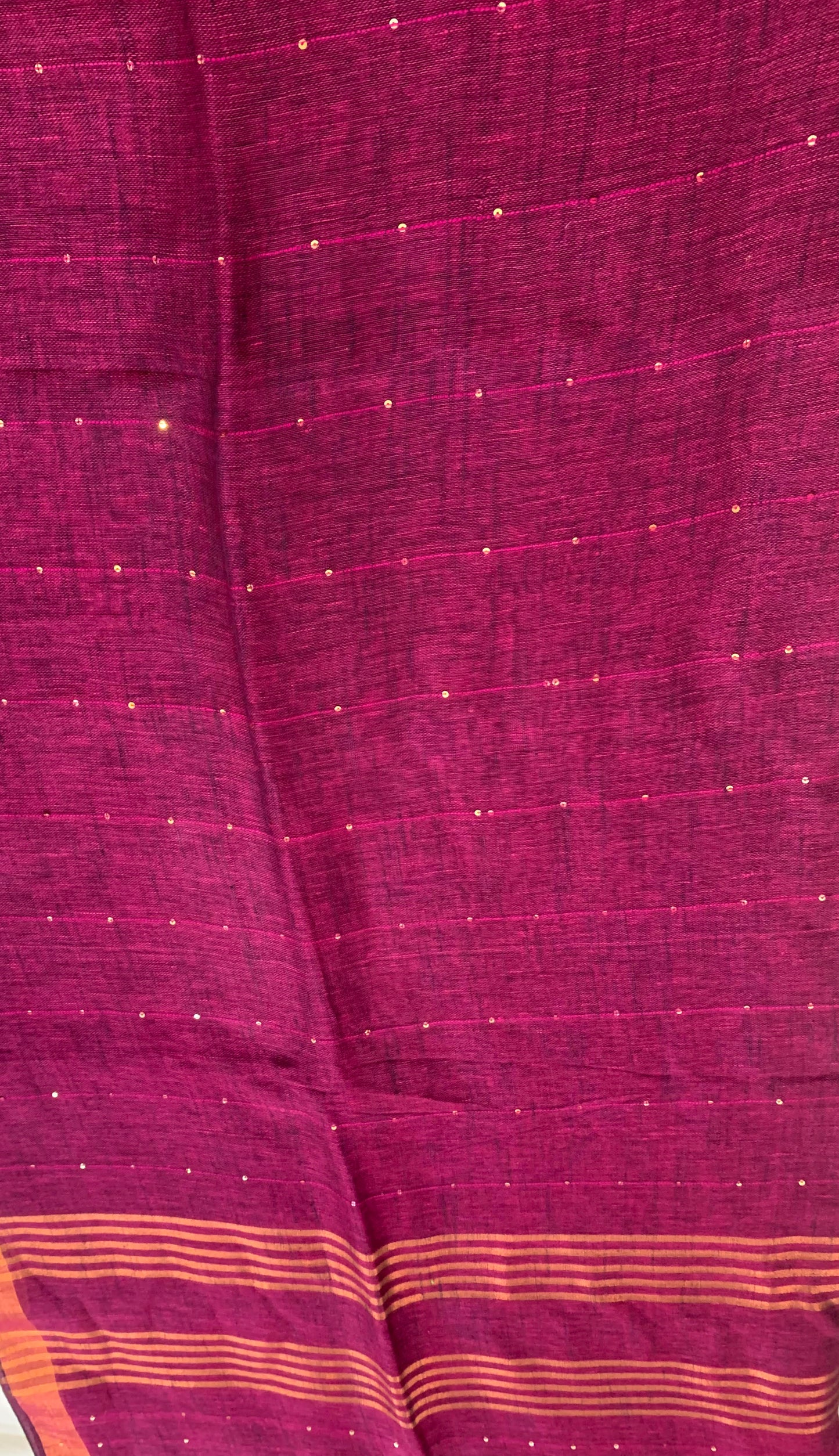 SITARA MAROON SEQUINS LINEN SAREE