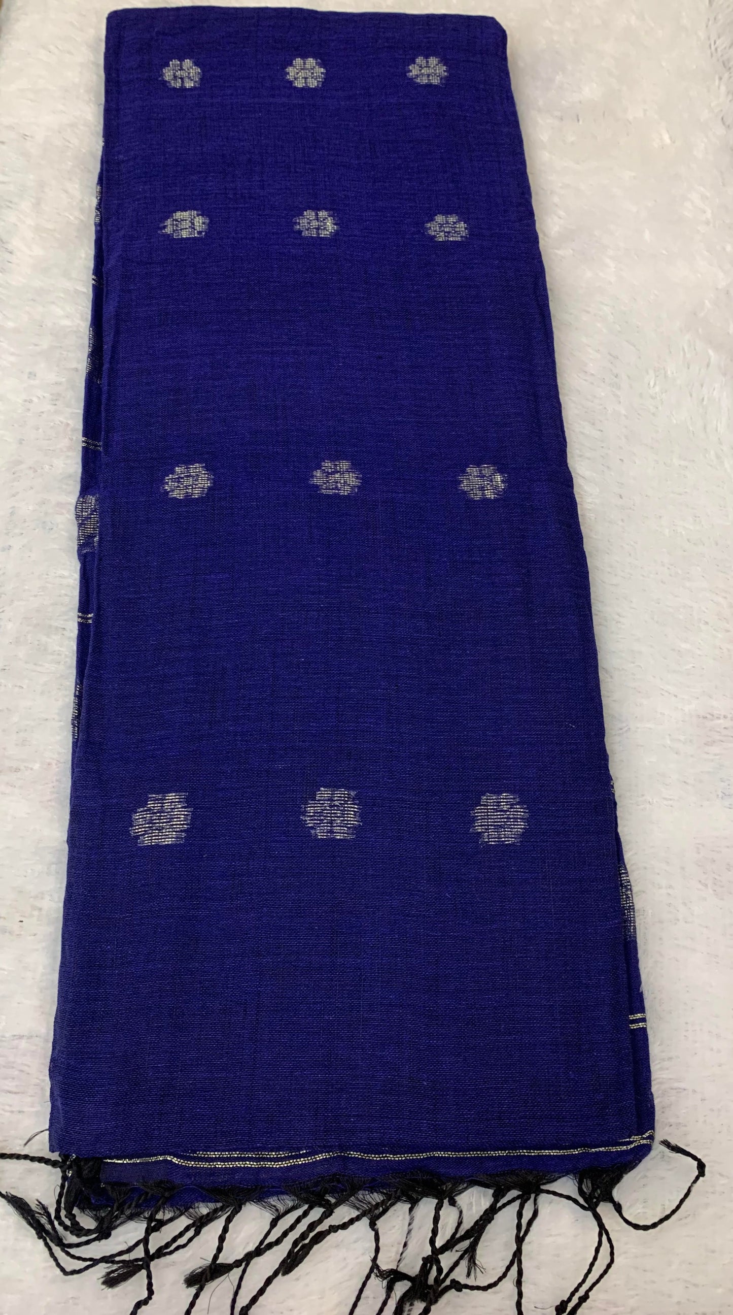 BANARASI INK BLUE LINEN SAREE