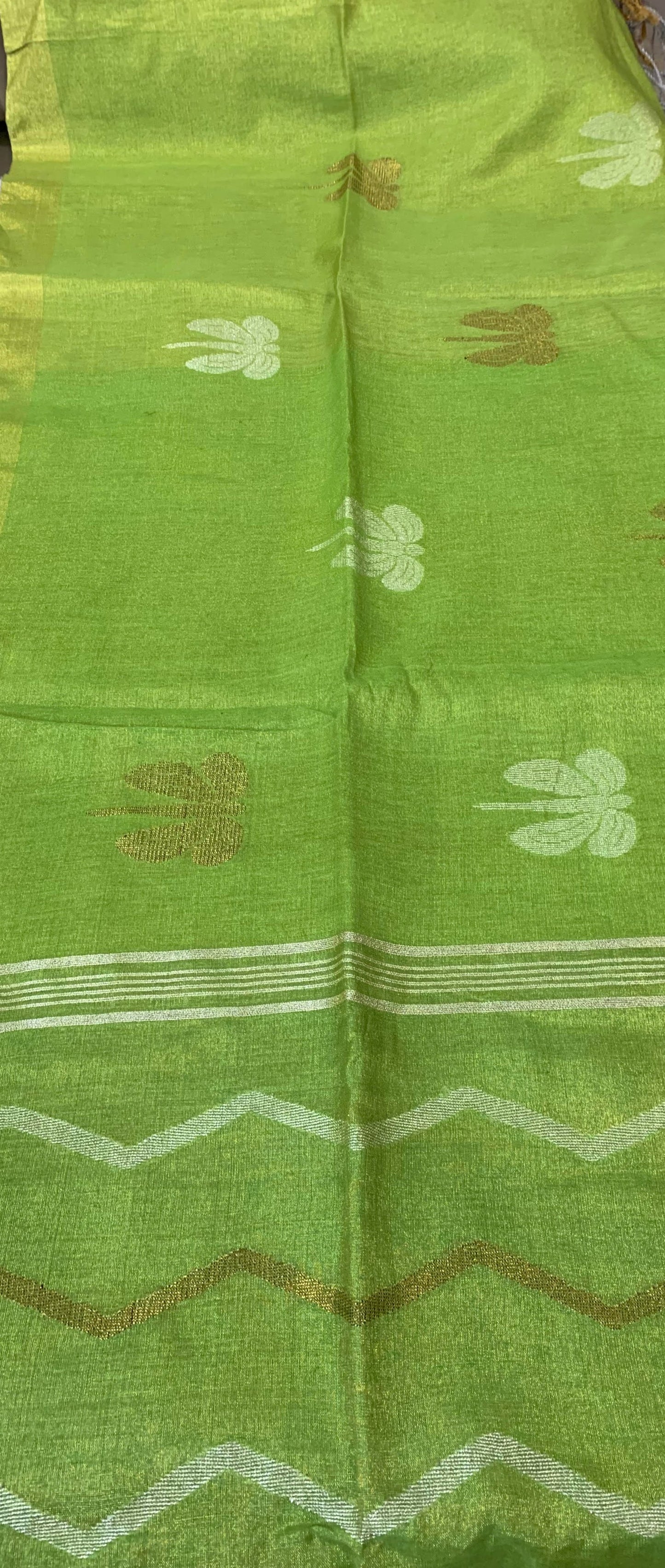 BUTTERFLY TISSUE LINEN-PARROT GREEN